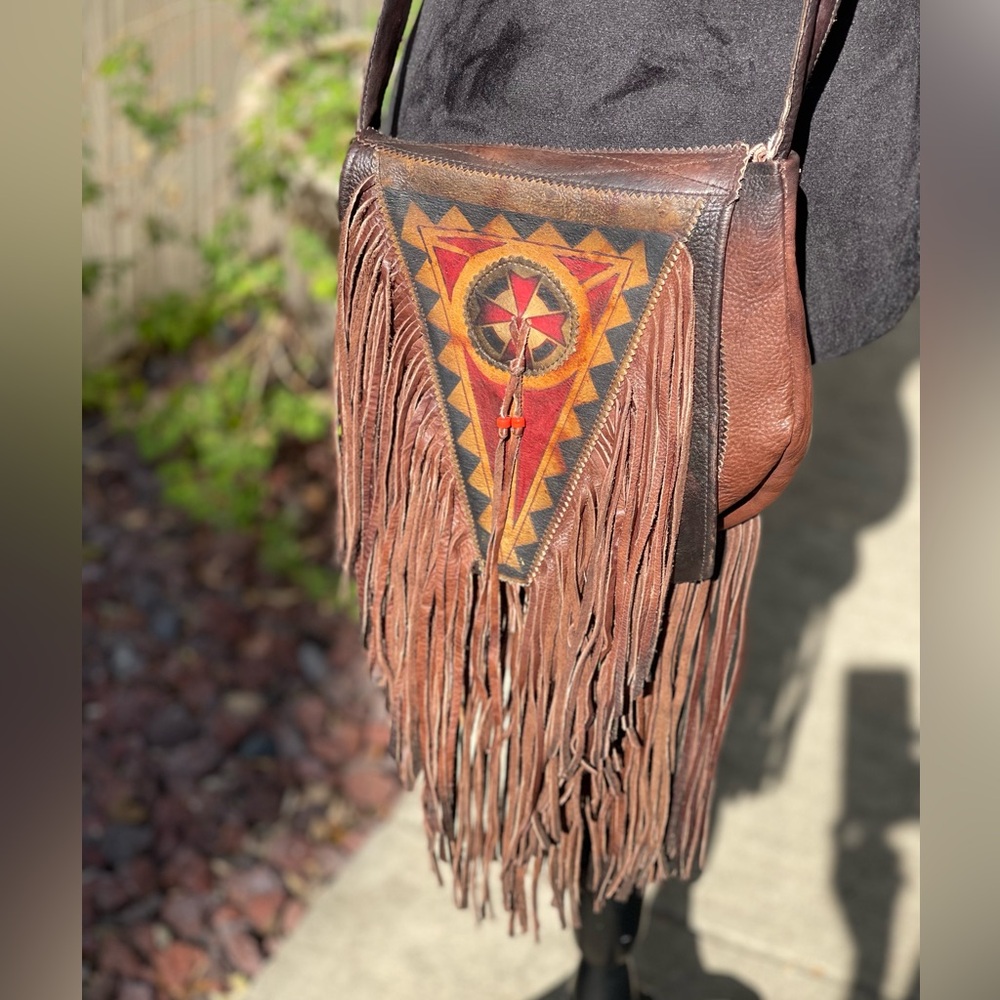 Brown Fringe Crossbody Bag